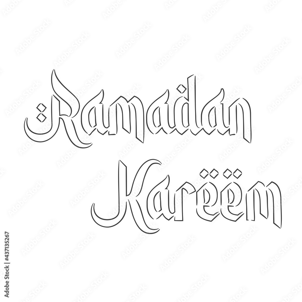Isolated Letter Symbol ramadan kareem draw muslim holy vector illustration
