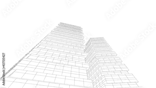 architecture building digital background 3d