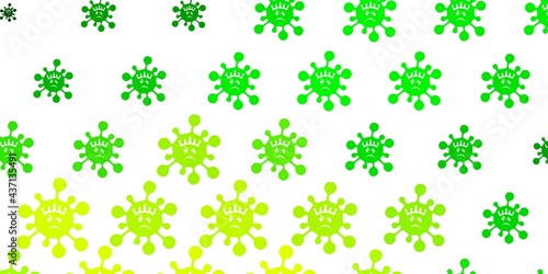 Light Green, Yellow vector template with flu signs.