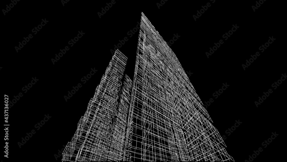 Obraz premium architecture building concept sketch
