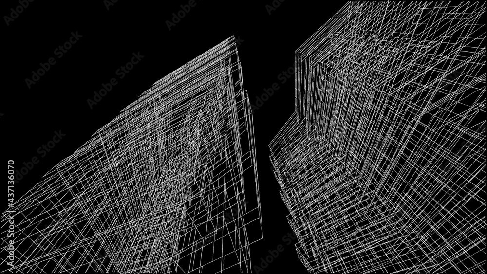 Obraz premium architecture building digital background 3d
