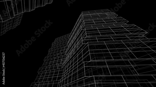 3d drawing of modern architecture