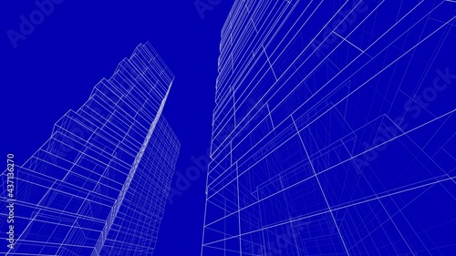 architecture building digital background 3d