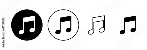 Fotografie Music icon set. note music icon vector