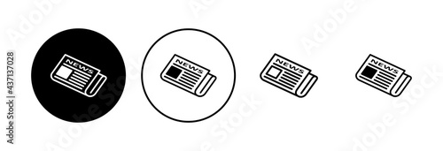 Newspaper icon set. news paper vector sign