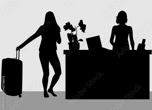 Hotel receptionist job vector illustration 