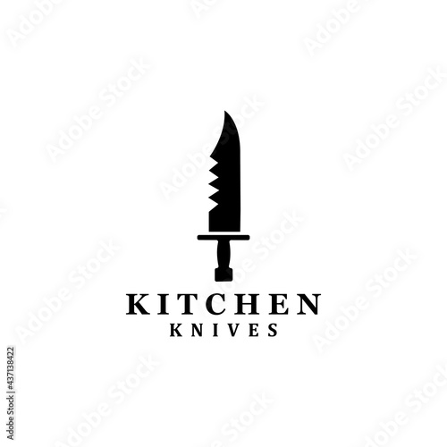 cookware kitchen knife logo symbol vector
