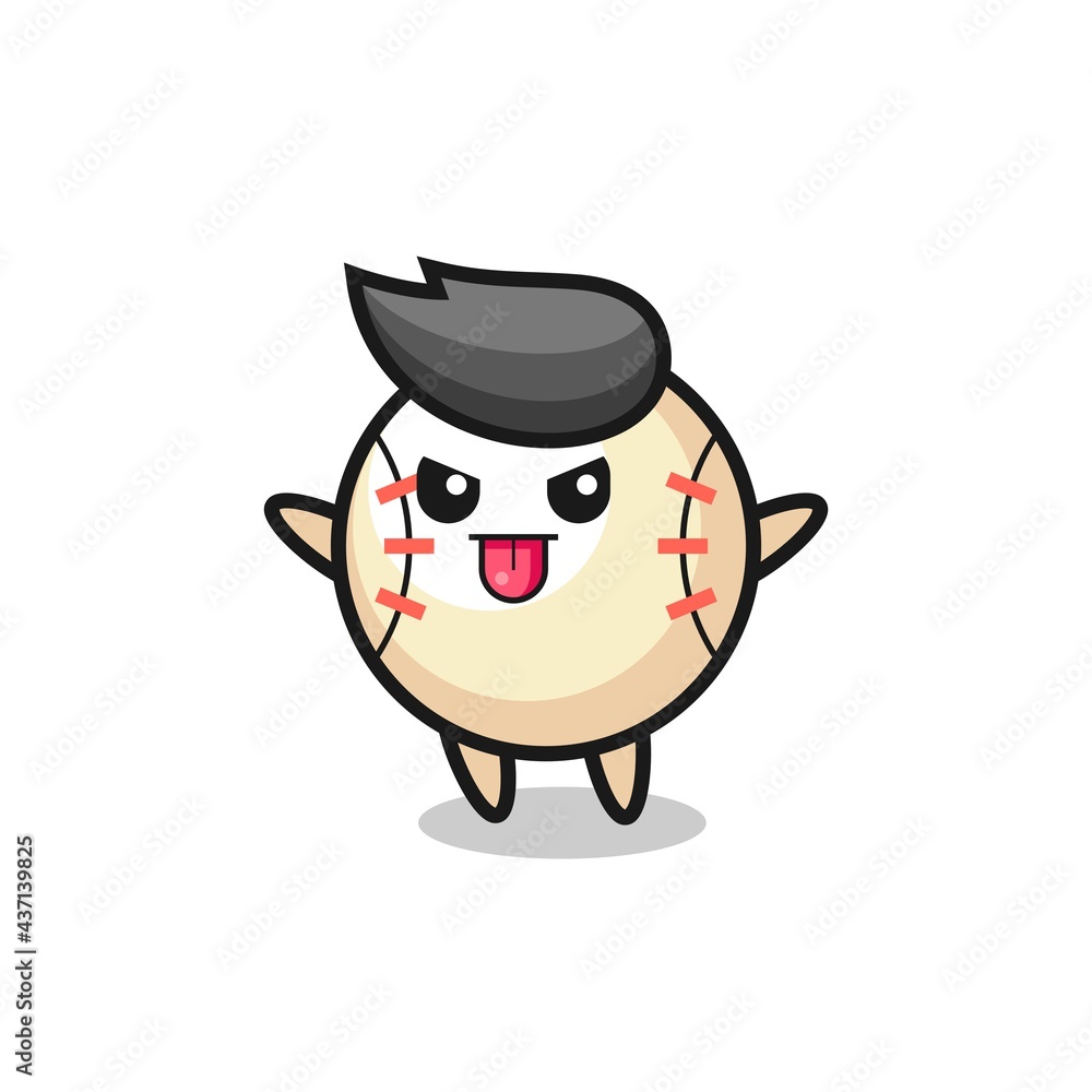 Obraz premium naughty baseball character in mocking pose