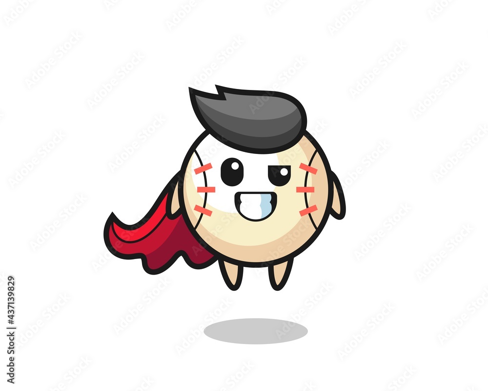 Obraz premium the cute baseball character as a flying superhero