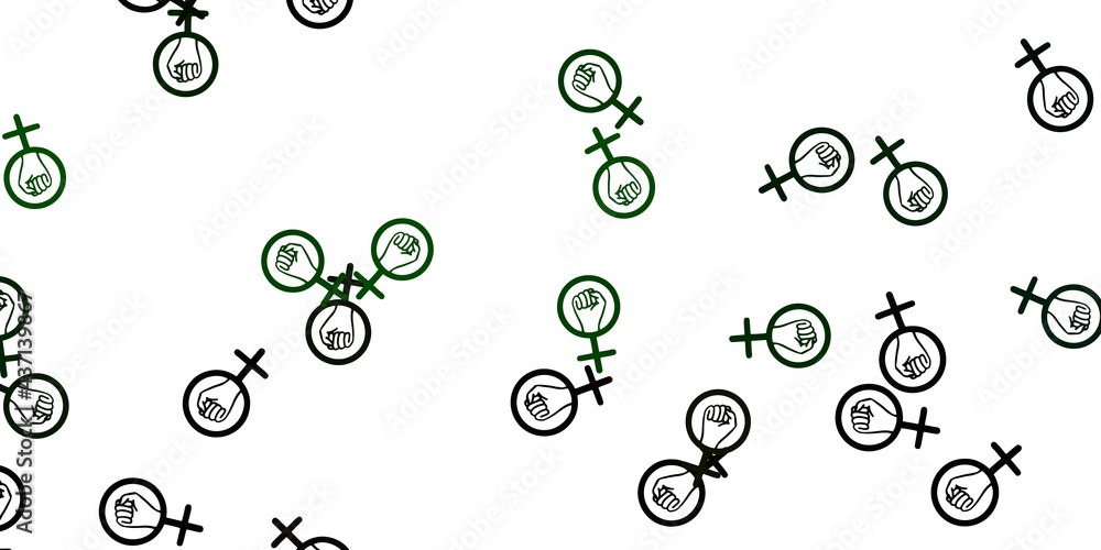 Light Green, Red vector background with woman symbols. Light Green, Red vector background with woman symbols.