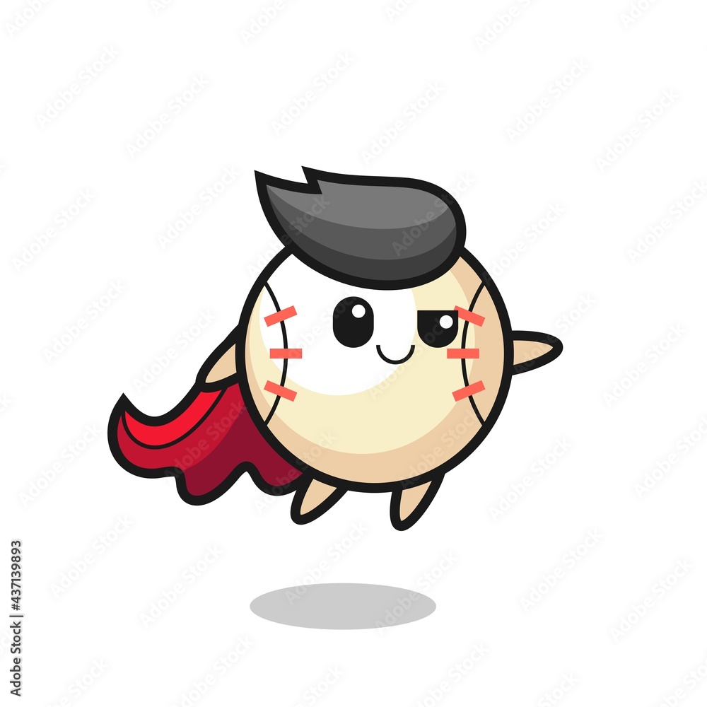 cute baseball superhero character is flying cute baseball superhero character is flying