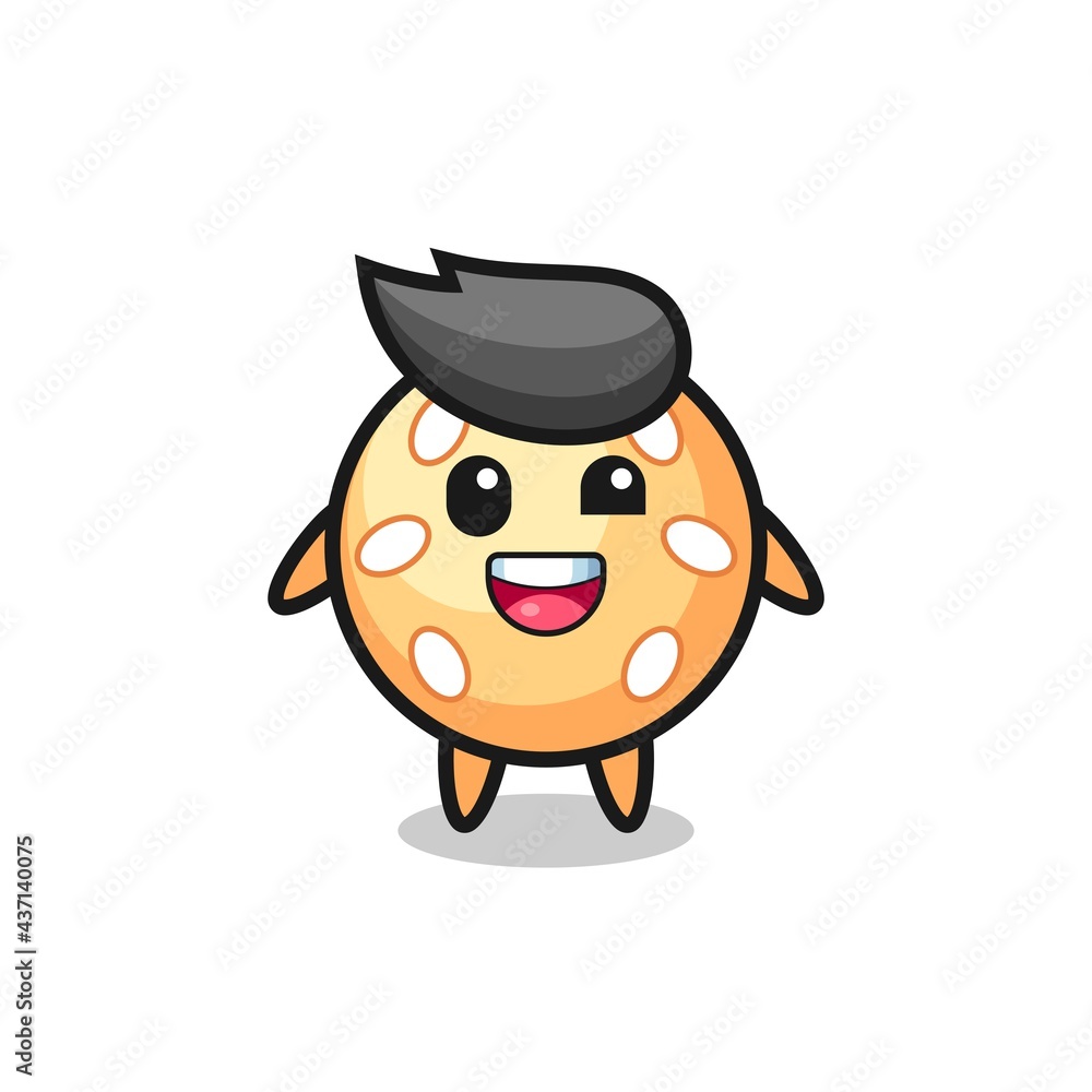illustration of an sesame ball character with awkward poses illustration of an sesame ball character with awkward poses