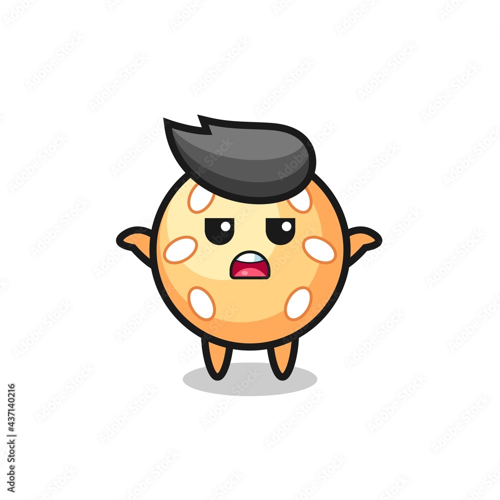 sesame ball mascot character saying I do not know sesame ball mascot character saying I do not know