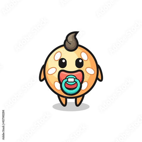 baby sesame ball cartoon character with pacifier