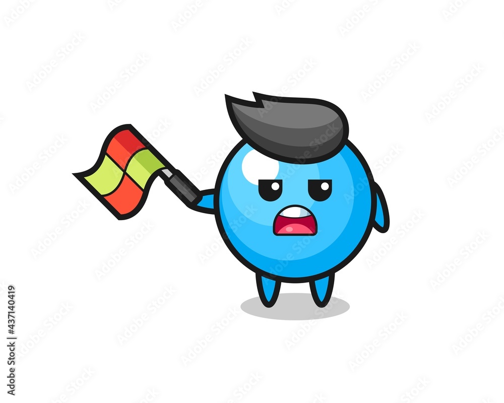 bubble gum cartoon as the line judge hold the flag up at a 45 degree angle bubble gum cartoon as the line judge hold the flag up at a 45 degree angle
