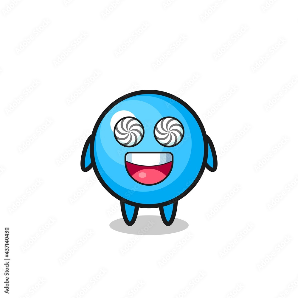 cute bubble gum character with hypnotized eyes cute bubble gum character with hypnotized eyes