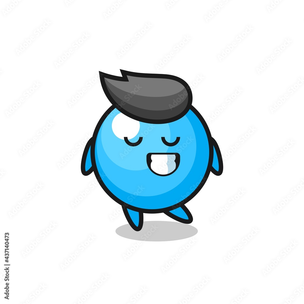 bubble gum cartoon illustration with a shy expression bubble gum cartoon illustration with a shy expression