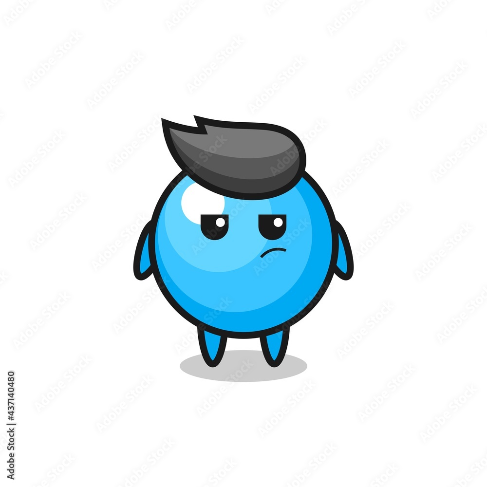 cute bubble gum character with suspicious expression cute bubble gum character with suspicious expression