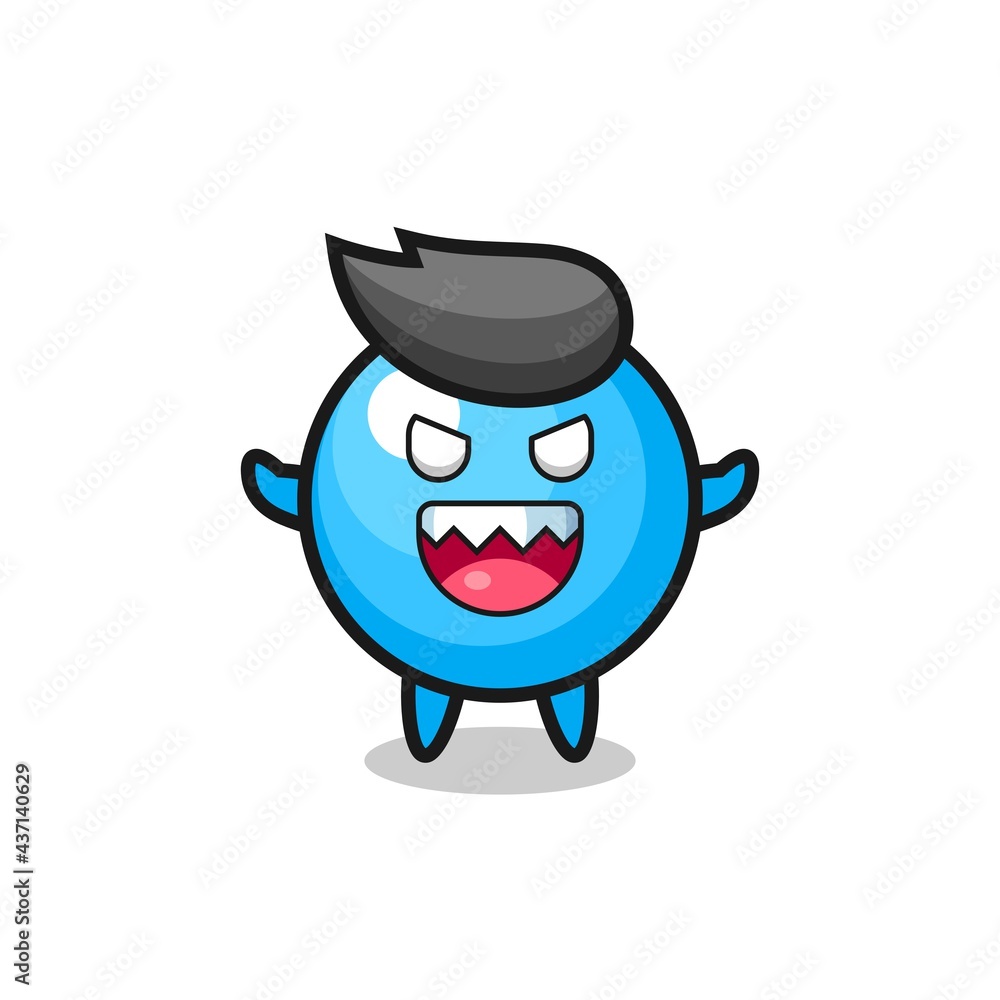illustration of evil bubble gum mascot character