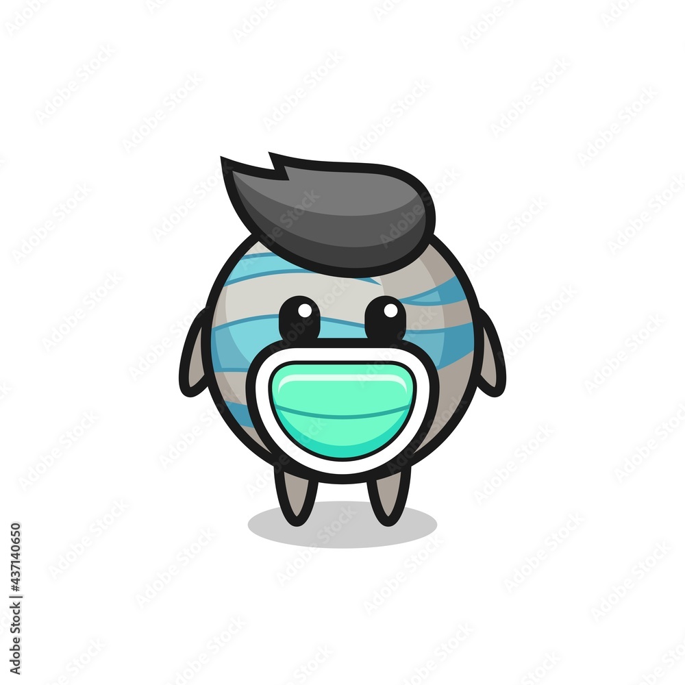 cute planet cartoon wearing a mask cute planet cartoon wearing a mask