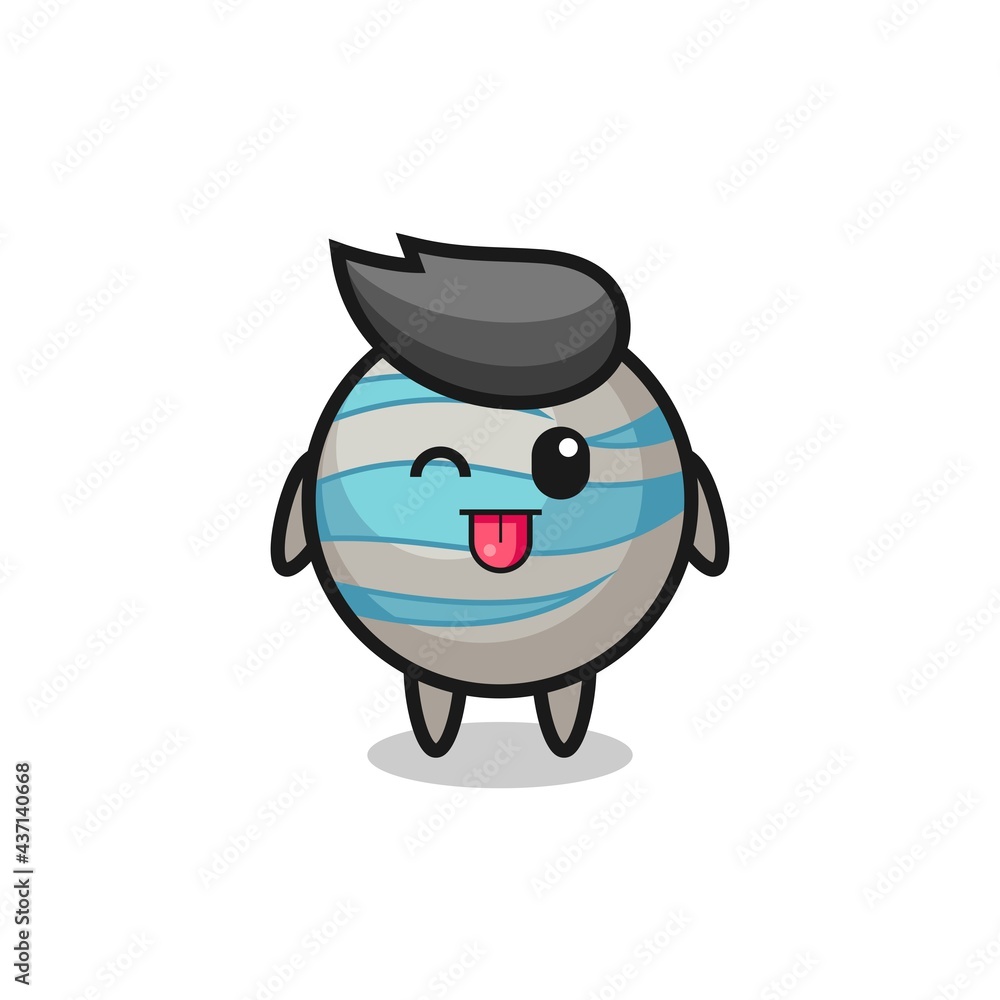 cute planet character in sweet expression while sticking out her tongue cute planet character in sweet expression while sticking out her tongue