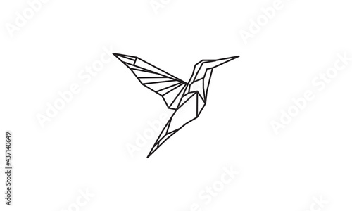 geometric lines bird hummingbird logo vector symbol icon design graphic illustration