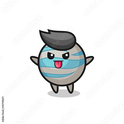 naughty planet character in mocking pose