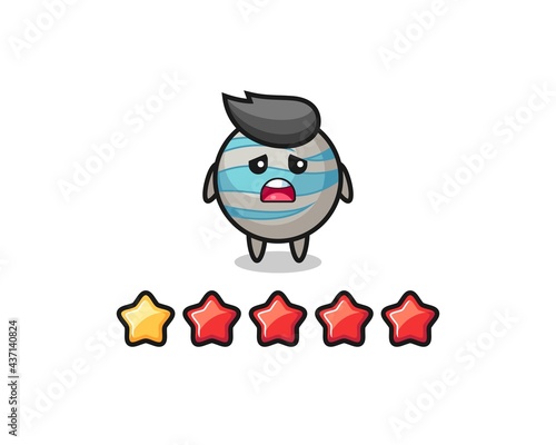 the illustration of customer bad rating, planet cute character with 1 star © heriyusuf