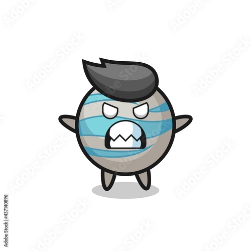 wrathful expression of the planet mascot character