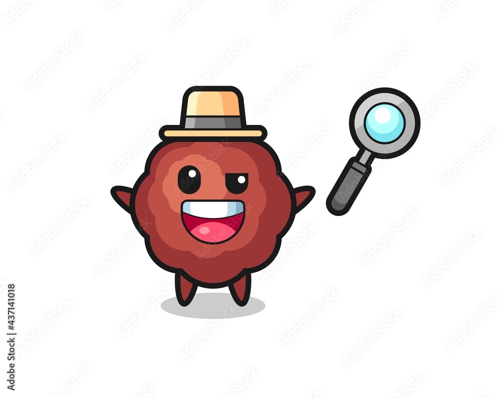 illustration of the meatball mascot as a detective who manages to solve a case illustration of the meatball mascot as a detective who manages to solve a case