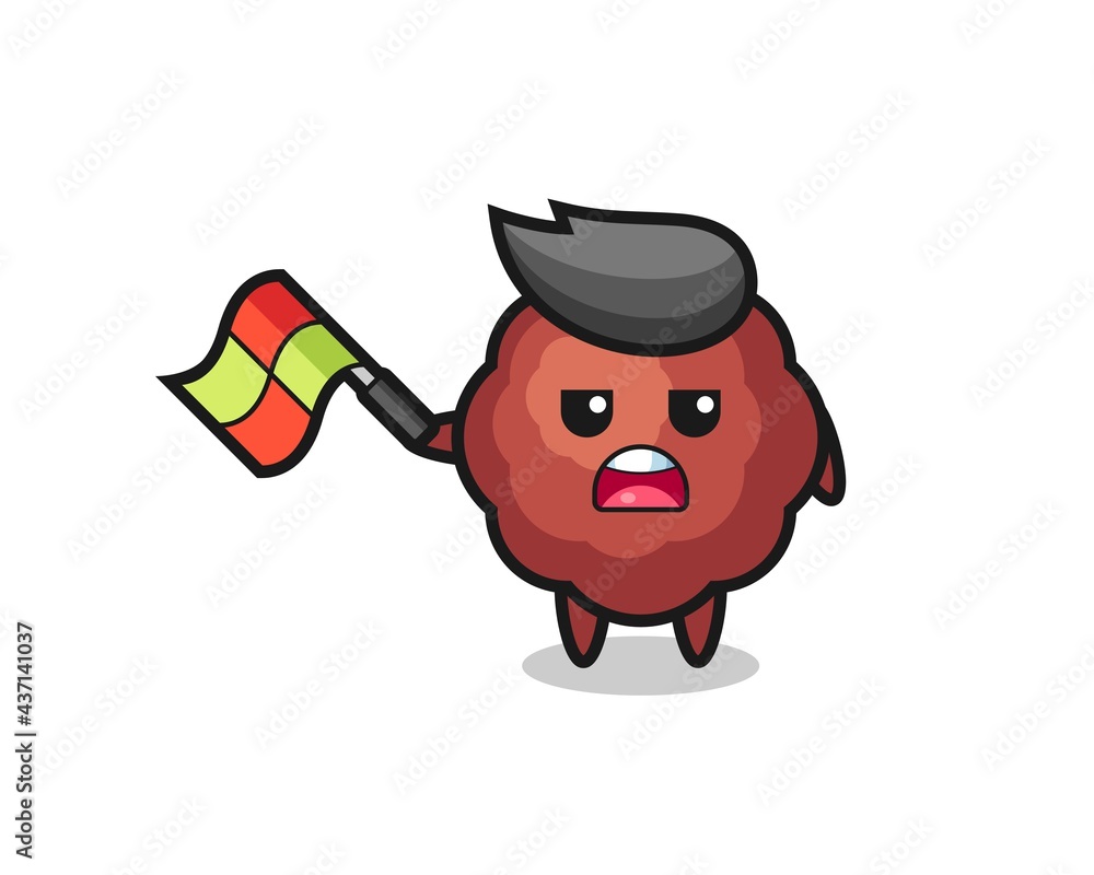 meatball cartoon as the line judge hold the flag up at a 45 degree angle meatball cartoon as the line judge hold the flag up at a 45 degree angle