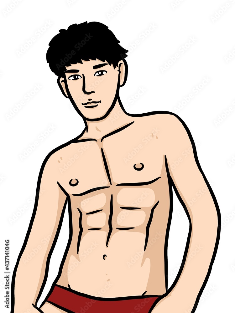 Fototapeta premium cute sexy man on white background