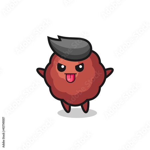 naughty meatball character in mocking pose