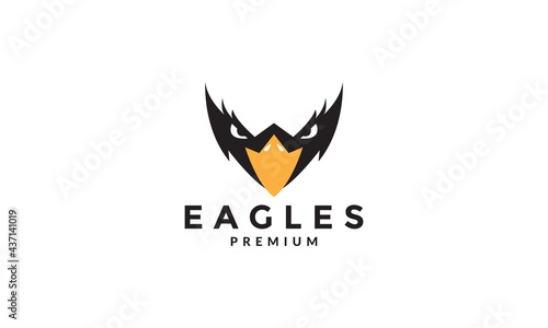 colorful abstract head bird eagle focus logo vector symbol icon design graphic illustration