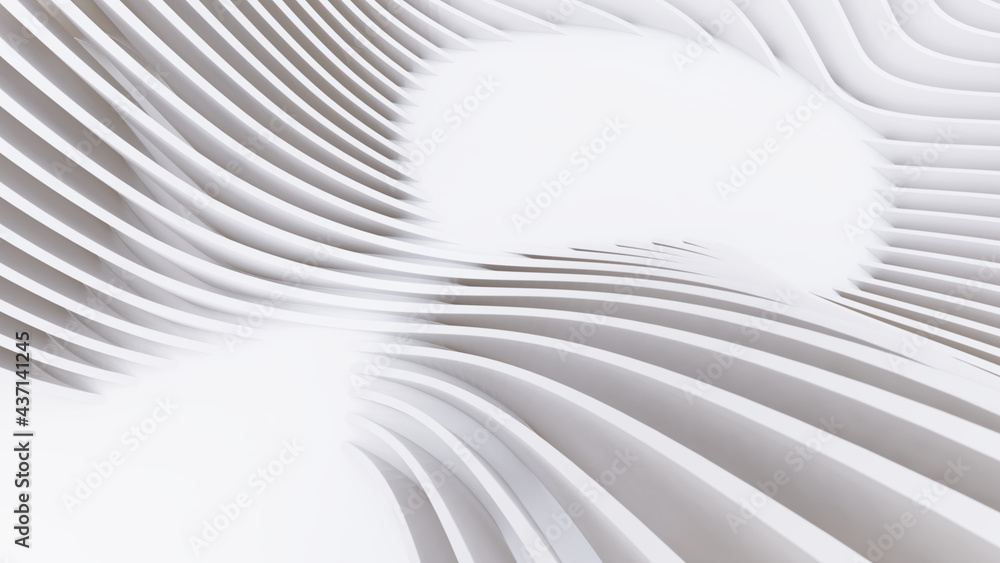 Abstract Curved Shapes. White Circular Background. Abstract Curved Shapes. White Circular Background.