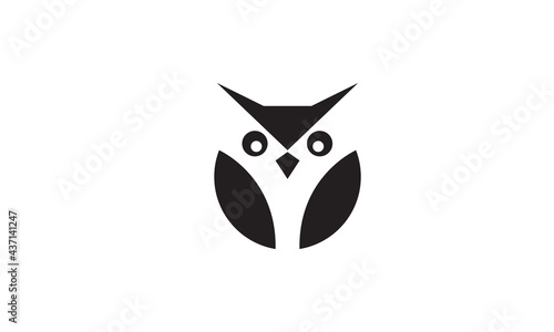 geometric circle head owl logo symbol vector icon design illustration graphic