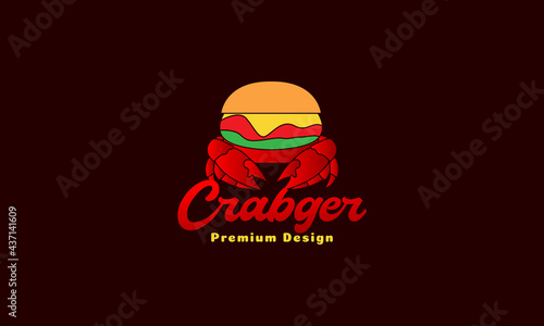 hamburger crabs abstract logo vector