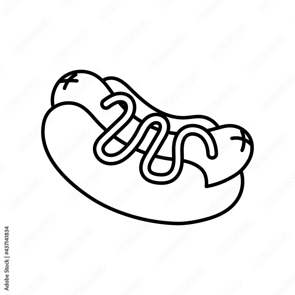 Isolated hot dog icon Fast food Isolated hot dog icon Fast food