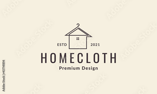 home with hanger lines logo symbol icon vector graphic design illustration