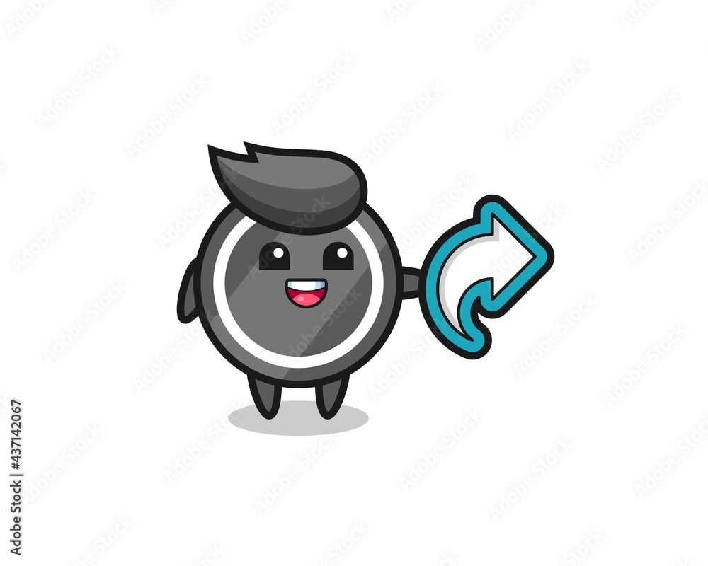 cute hockey puck hold social media share symbol cute hockey puck hold social media share symbol