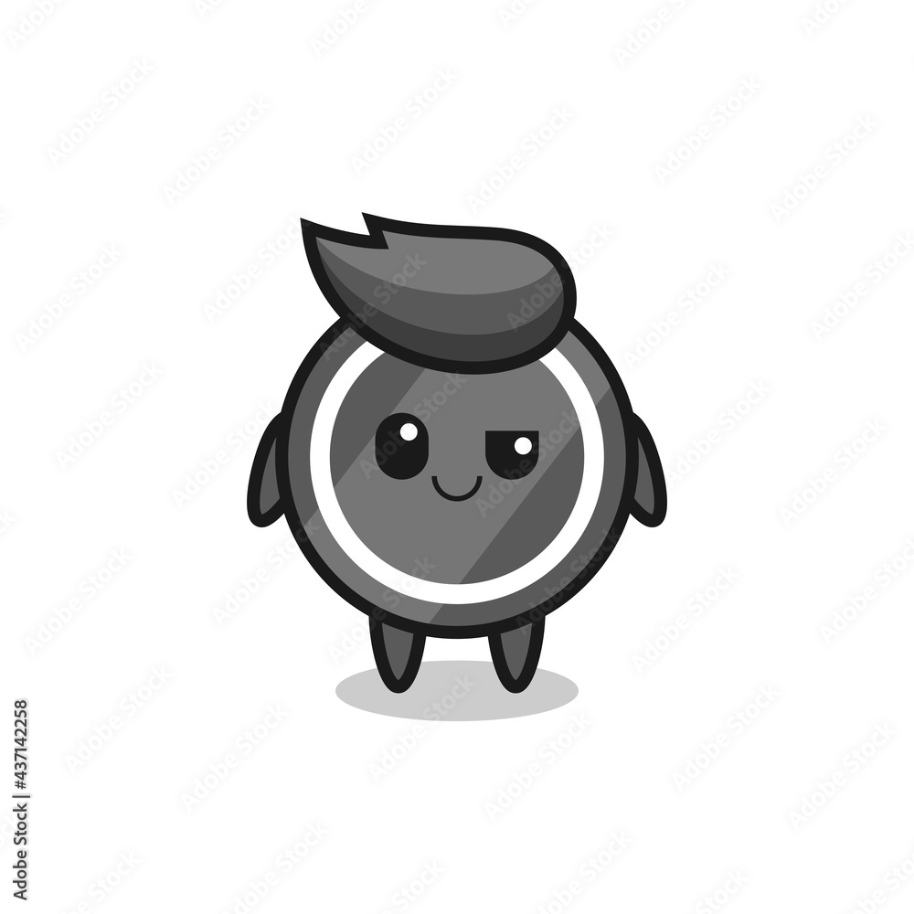 Obraz premium hockey puck cartoon with an arrogant expression