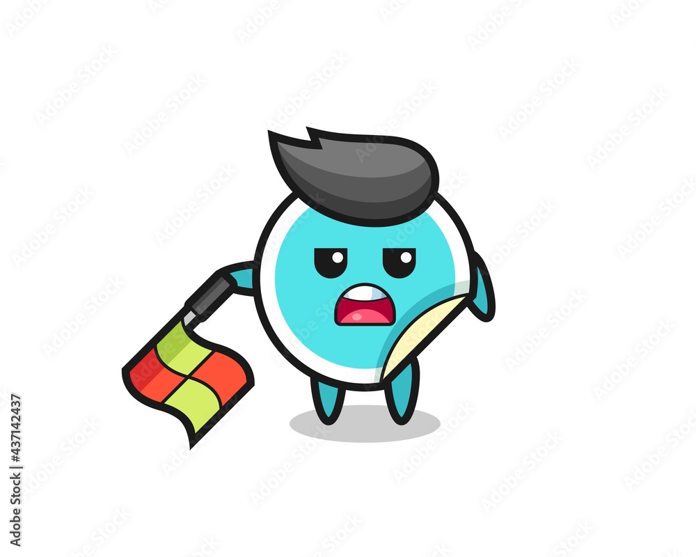 sticker character as line judge hold the flag down at a 45 degree angle sticker character as line judge hold the flag down at a 45 degree angle