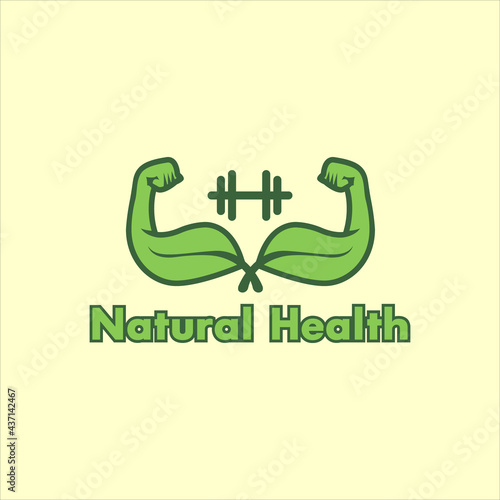 Natural Health and Exercise Yoga Center Logo Design Shape.