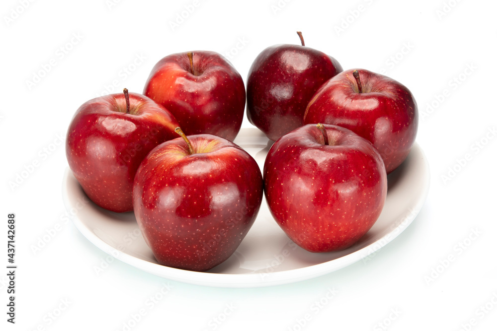 Red apples, isolated on white background