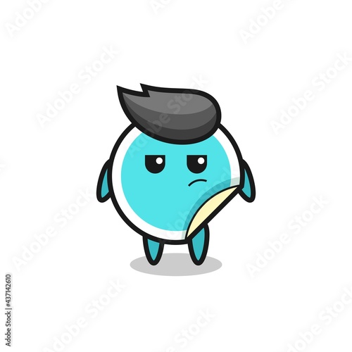 cute sticker character with suspicious expression