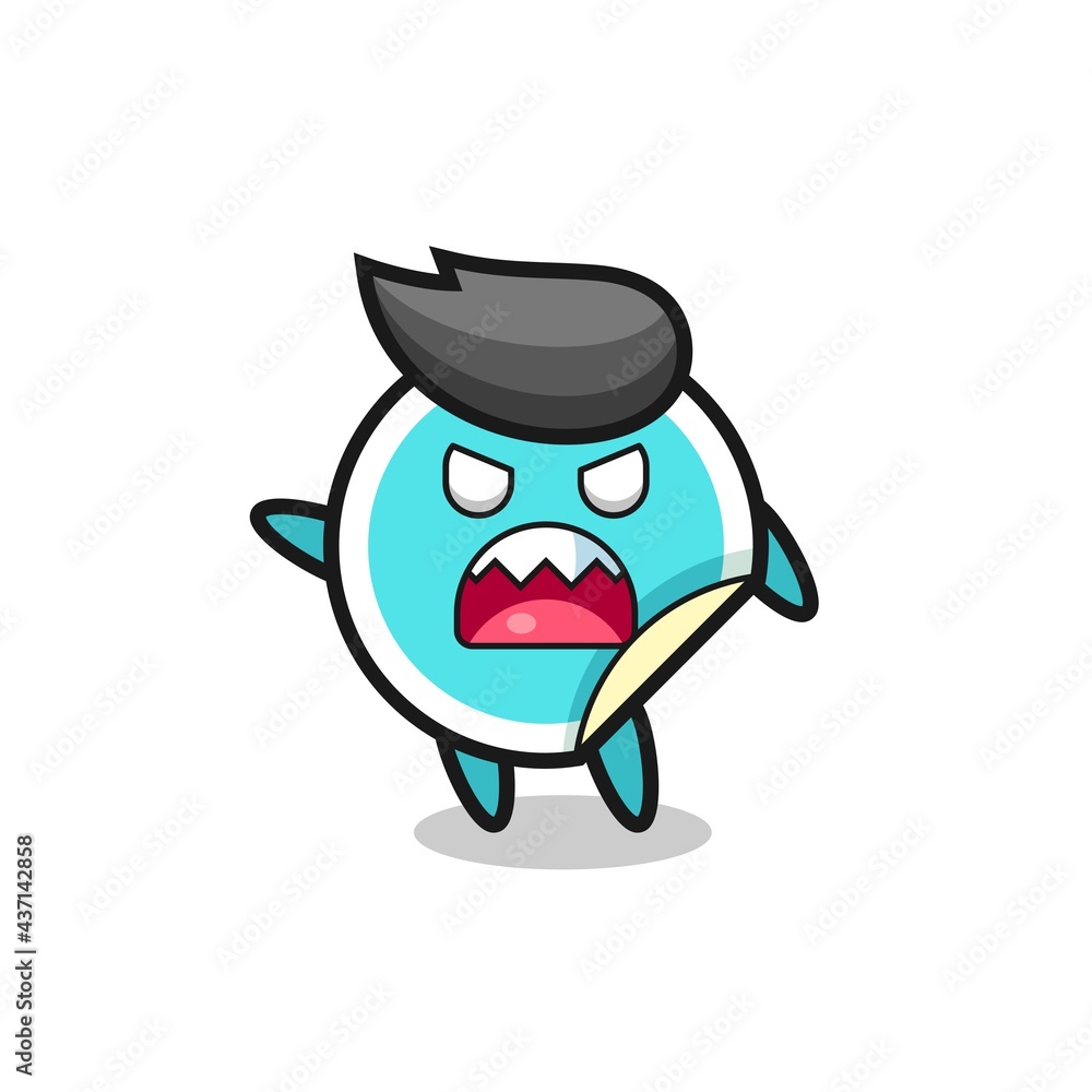 cute sticker cartoon in a very angry pose