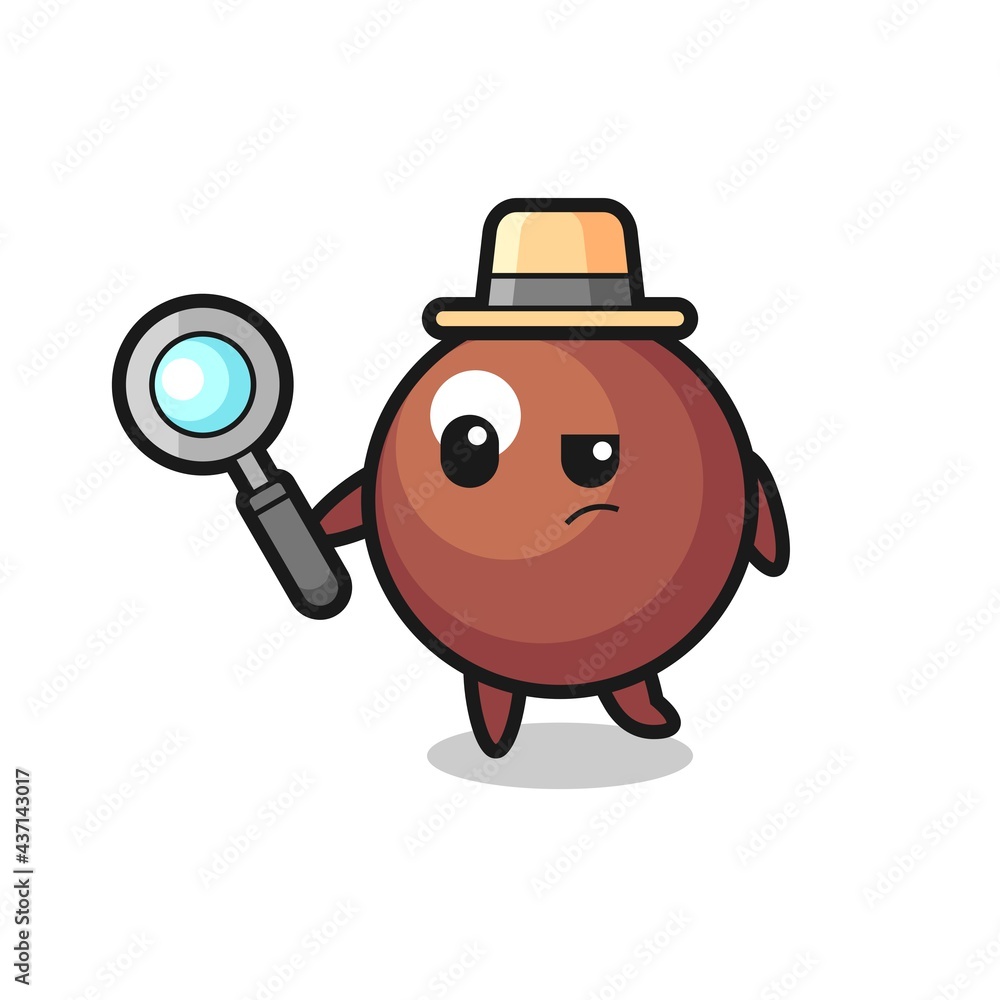 chocolate ball detective character is analyzing a case chocolate ball detective character is analyzing a case