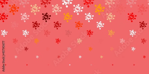 Light orange vector pattern with coronavirus elements.