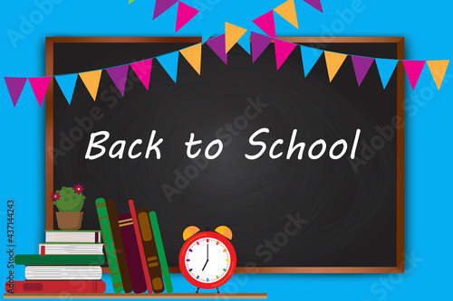 Blackboard pencils. Chalkboard illustration with blackboard. Vector illustration. EPS 10.