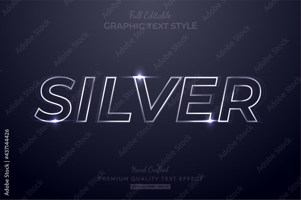 Silver Glow Editable Text Effect Font Style Silver Glow Editable Text Effect Font Style
